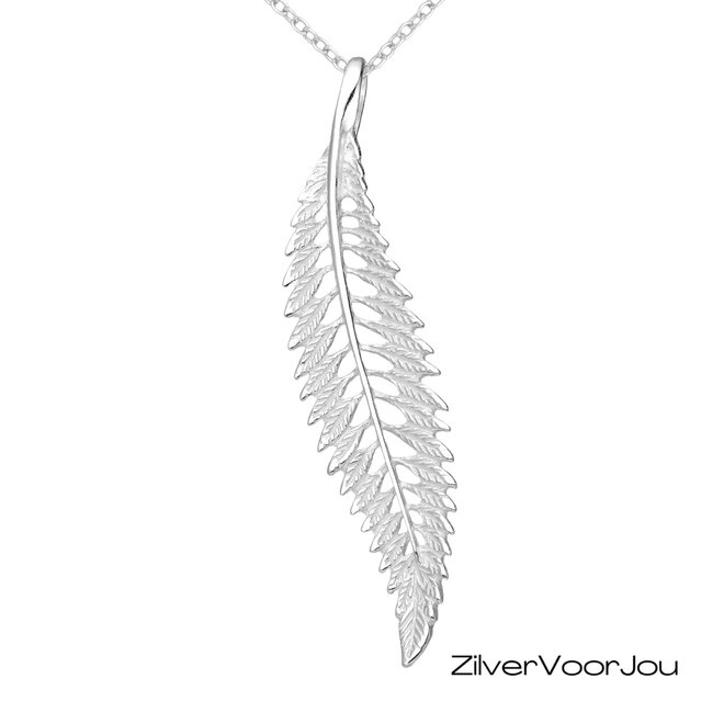 Zilveren big leaf kettinghanger