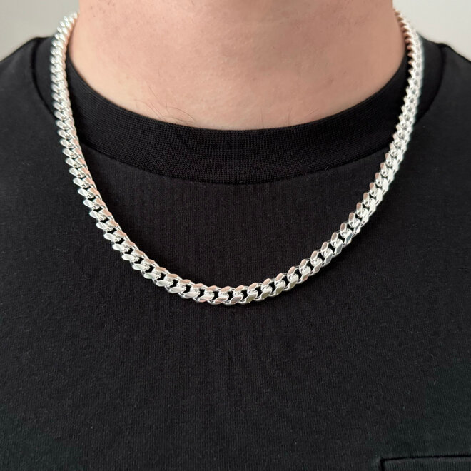 Zilveren ronde gourmet ketting 50 cm 5 mm