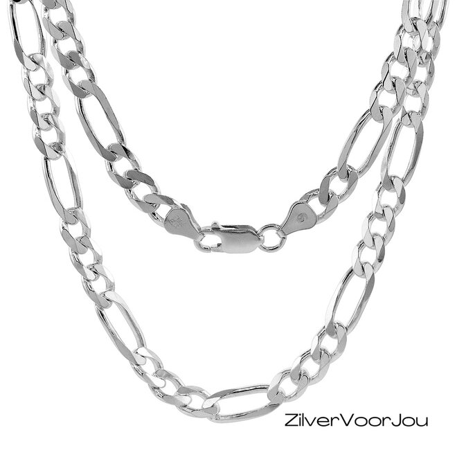 Zilveren figaro ketting 50 cm 7 mm breed