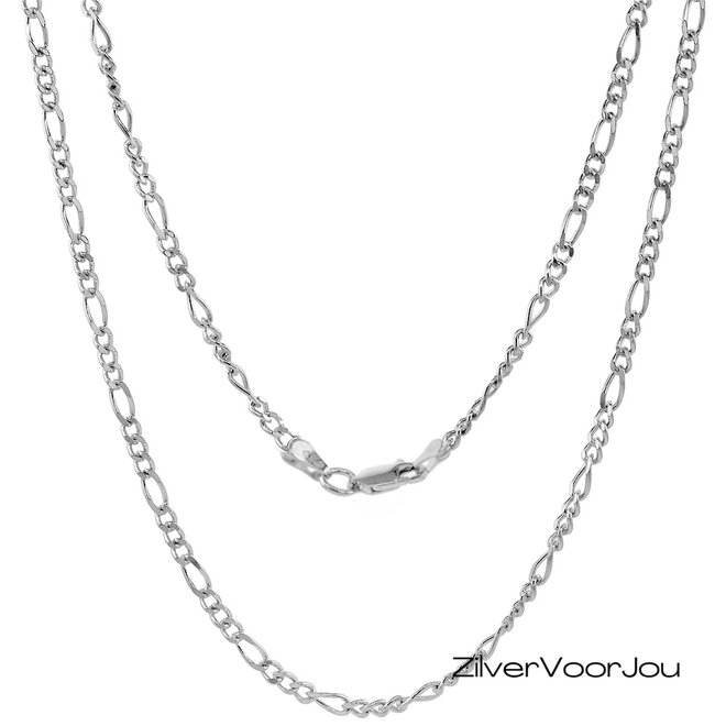 Zilveren figaro schakel ketting 40 cm 2.3 mm