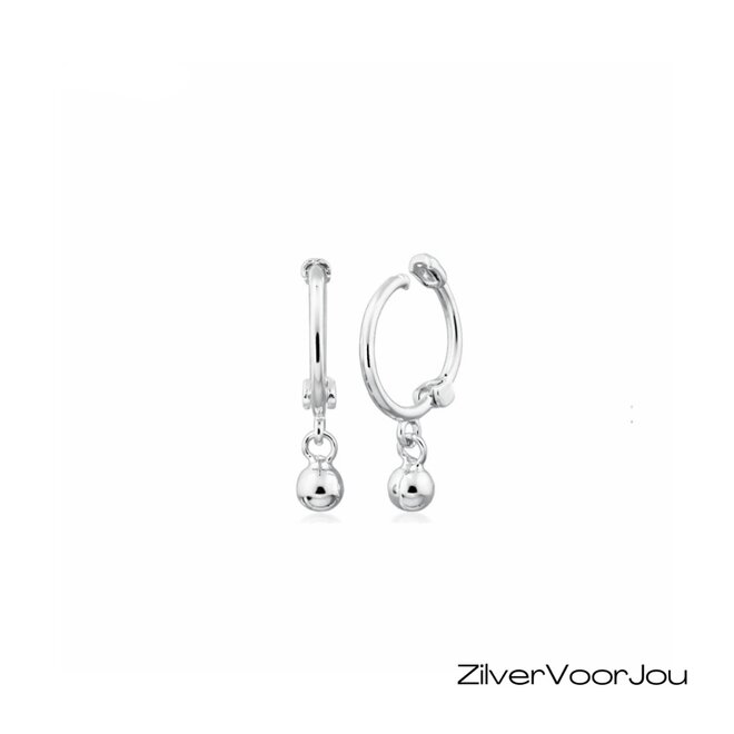 Zilveren mini huggie hoops ball