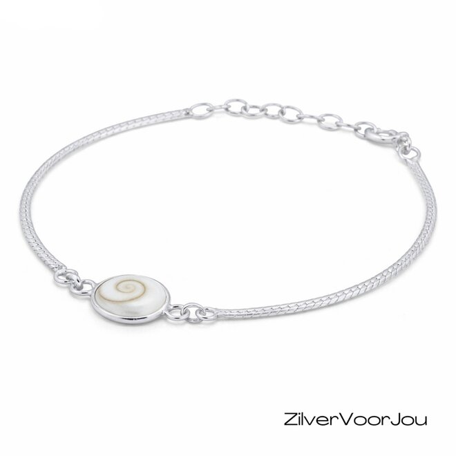 Zilveren shiva eye armbandje