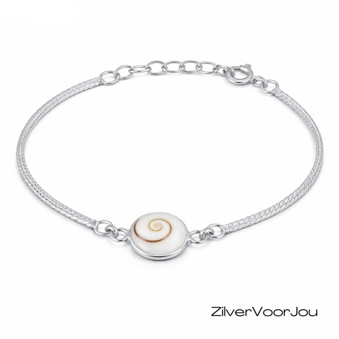 Zilveren shiva eye armbandje