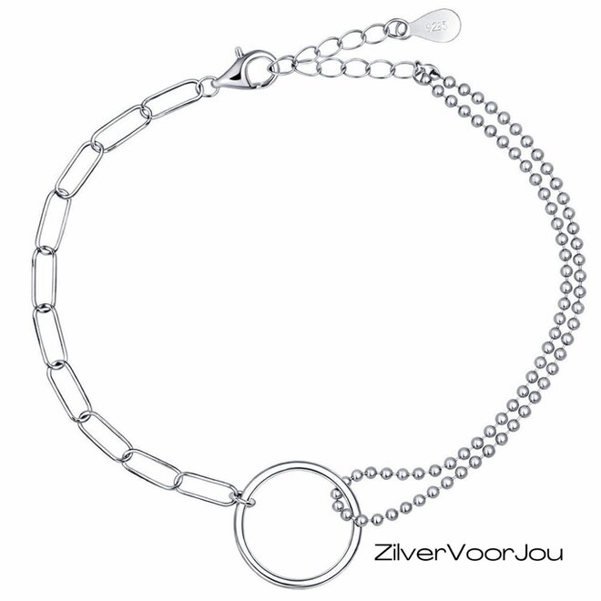 Zilveren design cirkel armband