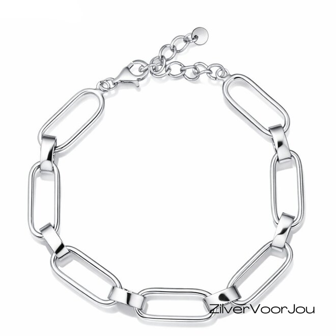 Zilveren schakel armband 17 tot 19 cm