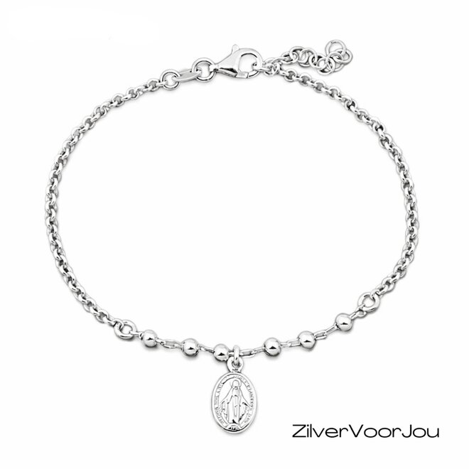 Zilveren scapulier armbandje