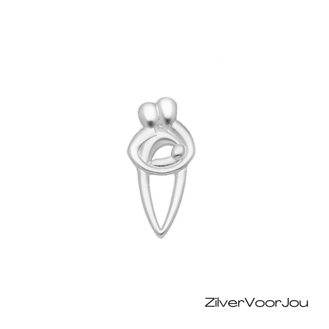 Zilveren ouders kind kettinghanger
