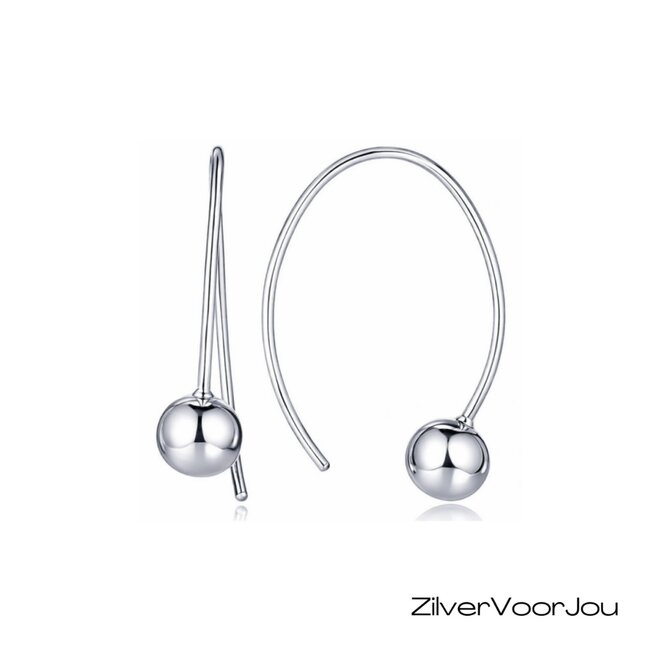 Zilveren gebogen bal hangers
