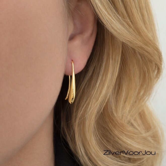 Gold plated 925 zilveren kleine druppel oorhangers