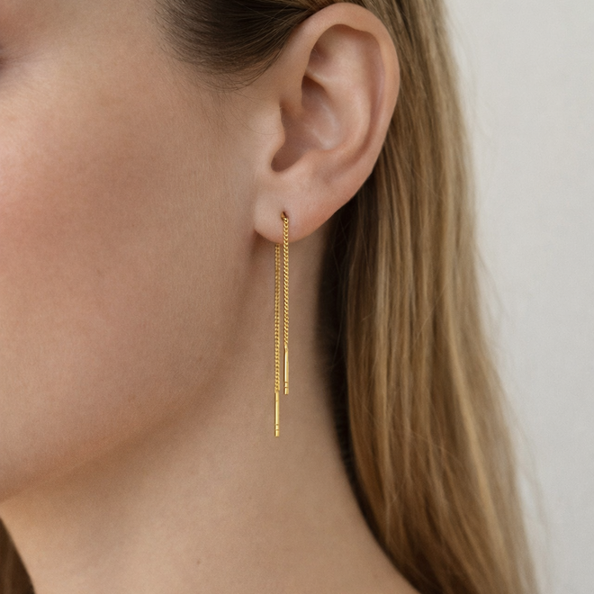 Gold plated 925 zilveren threader staafjes