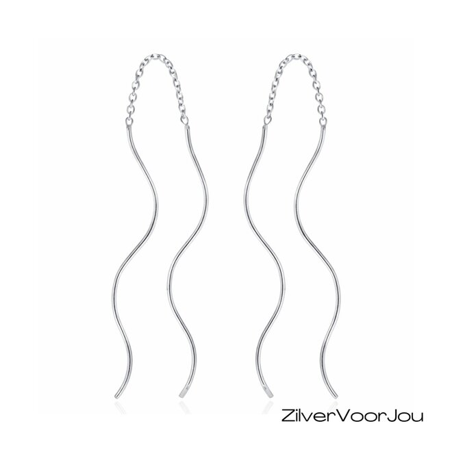 Zilveren wavy threaders