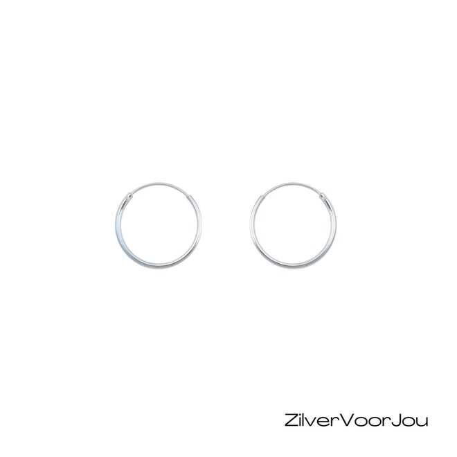 Zilveren creolen oorringen ronde buis 18 x 1.2 mm breed