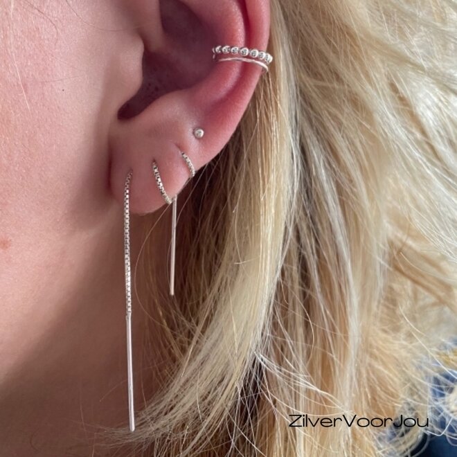 Zilveren lange threader staafjes