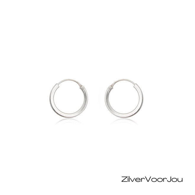 Zilveren oorringen 18 mm 1,5 mm vierkante buis