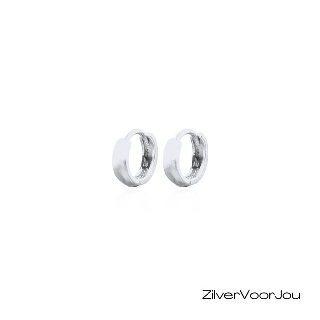 Zilveren mini huggie hoops 8 mm - 925 zilver