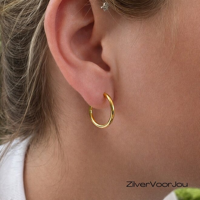 Gold plated huggie hoops 20 mm