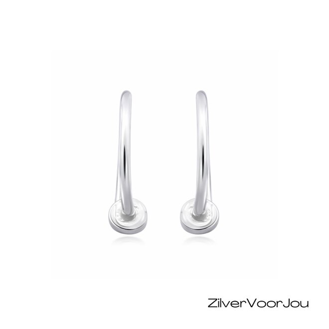 Zilveren open mini cirkel huggie oorringen