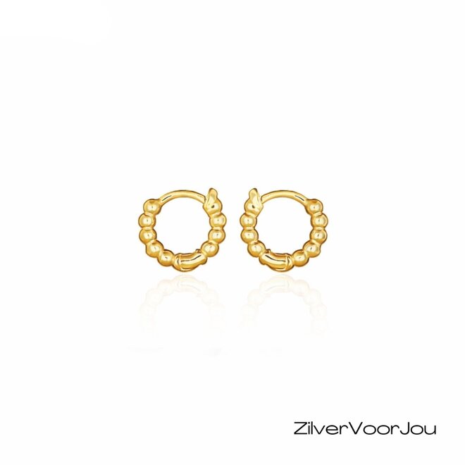 Gold plated  mini dot huggie hoops