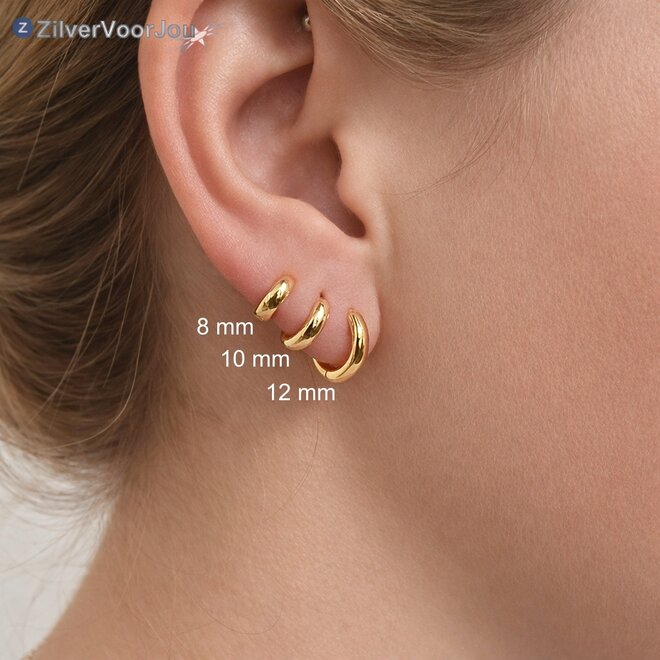 Gold plated ronde huggie hoops 3 mm breed