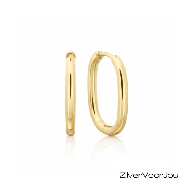 Gold plated rechthoek huggie hoops