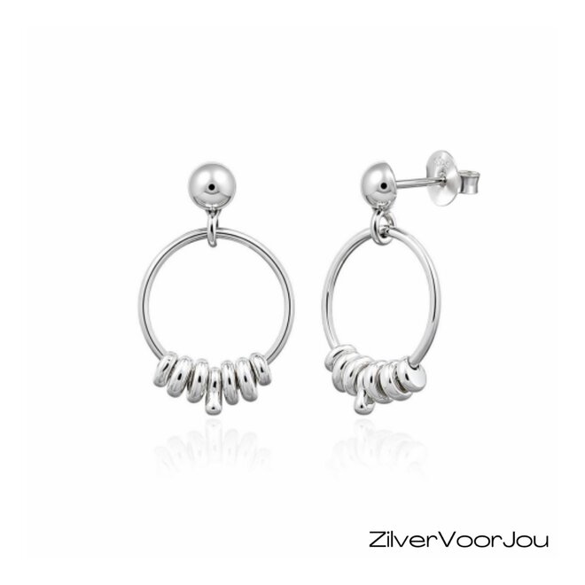 Zilveren oorhangers Ibiza style