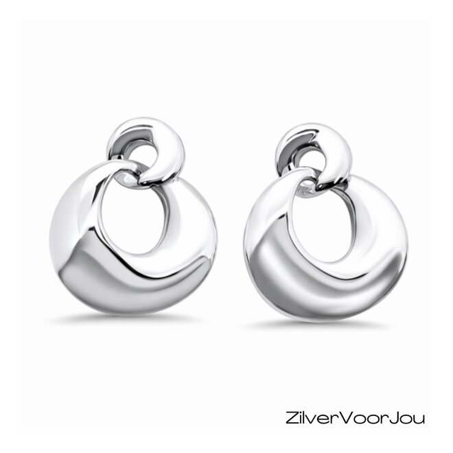 Zilveren statement electroform oorbellen