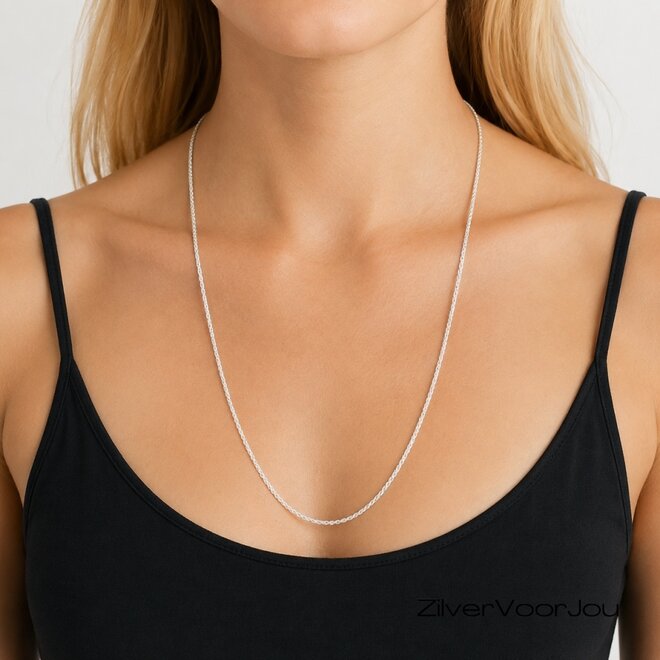 Zilveren rope ketting 60 cm 1.4 mm