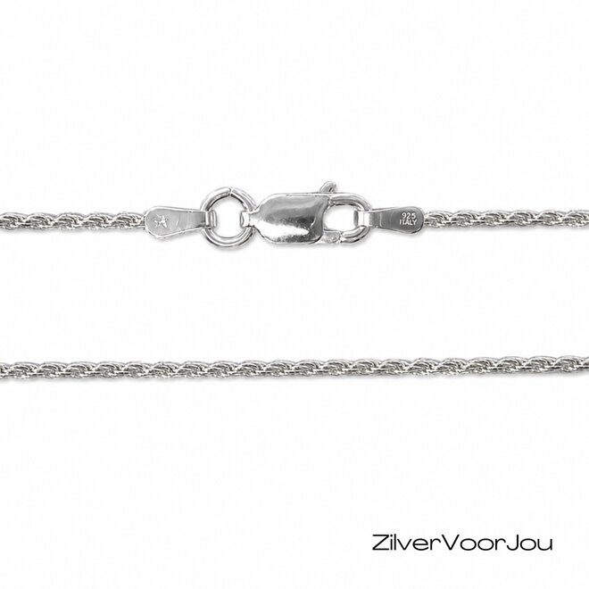 Zilveren rope ketting 45 cm 1.4 mm