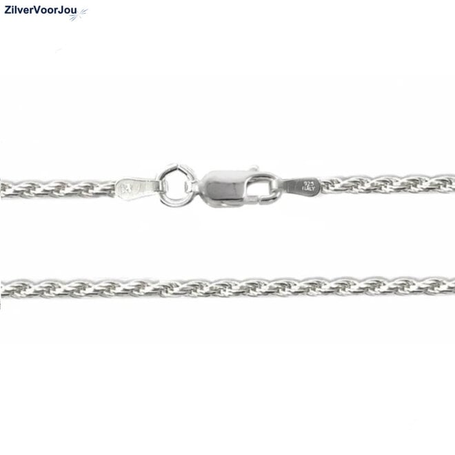 Zilveren rope ketting 40 cm 2.5 mm