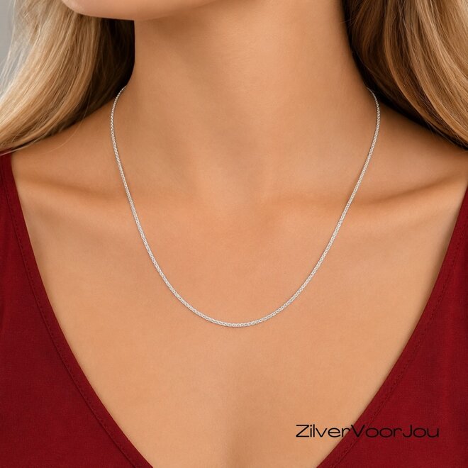 Zilveren spiga ketting 45 cm 1,5 mm