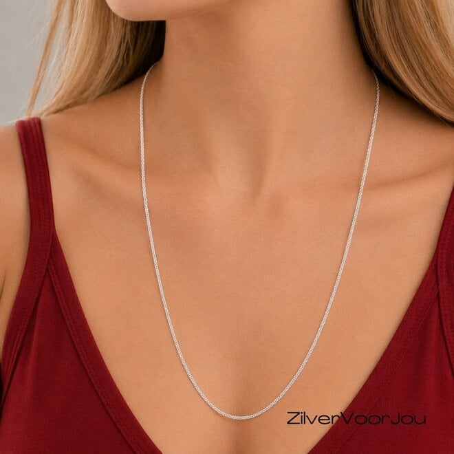 Zilveren spiga ketting 60 cm 1,5 mm