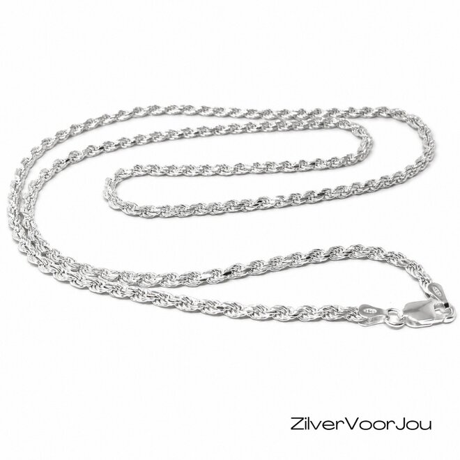Zilveren rope ketting 45 cm 3 mm