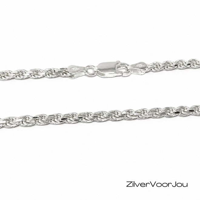 Zilveren rope ketting 45 cm 3 mm