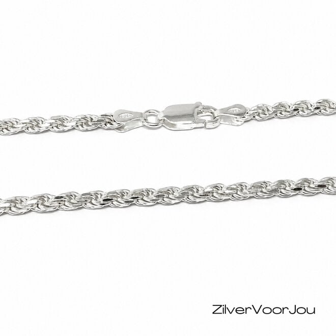 Zilveren rope ketting 65 cm 3 mm