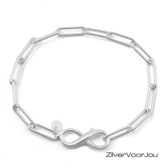 Zilveren infinity forever armbandje 19 cm