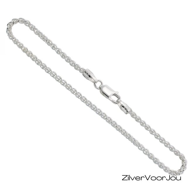 Zilveren spiga schakel armband 2.5 mm