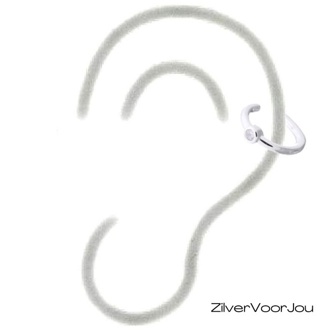 Moderne 925 zilveren ear cuffs met heldere zirkonia