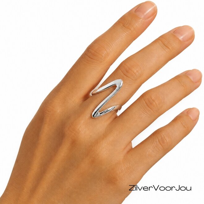 Zilveren zigzag ring