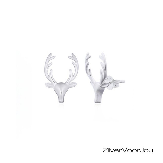 Zilveren deer studs