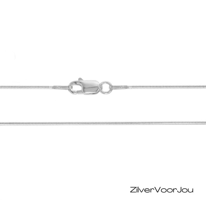 Zilveren slang ketting 45 cm 0,9 mm