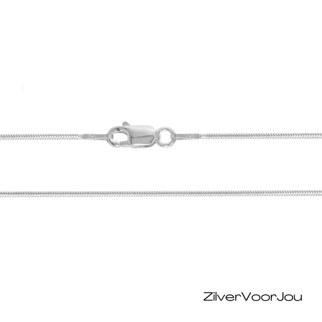 Zilveren slang ketting 50 cm 1.1 mm
