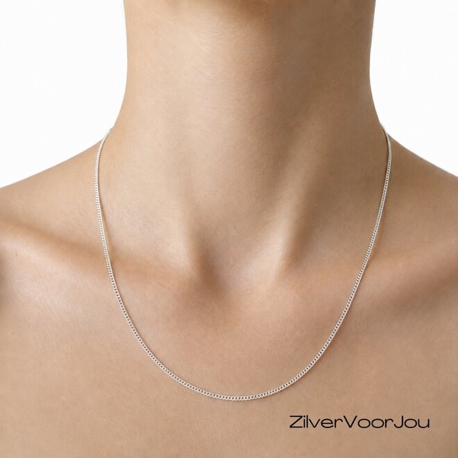 Zilveren gourmet ketting 45 cm 1.5 mm breed