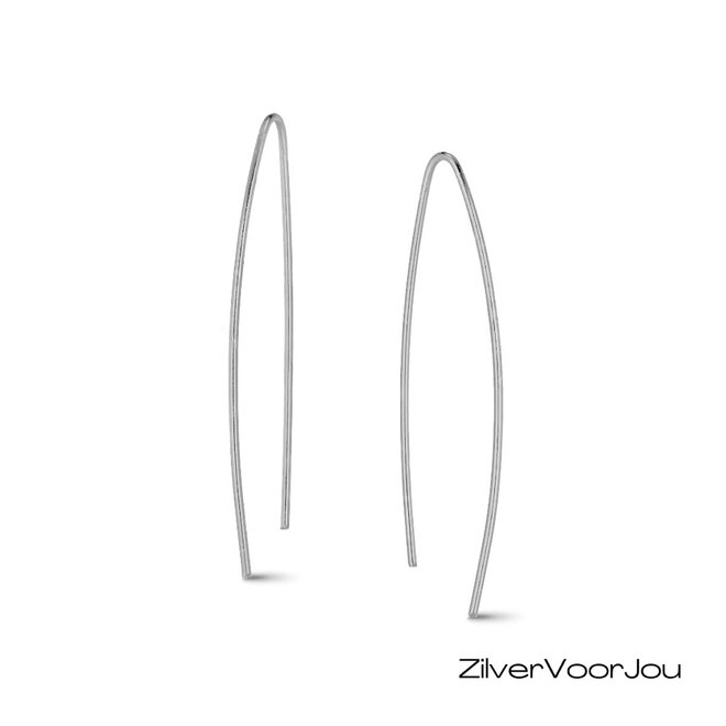 Zilveren simplicity draad oorhangers