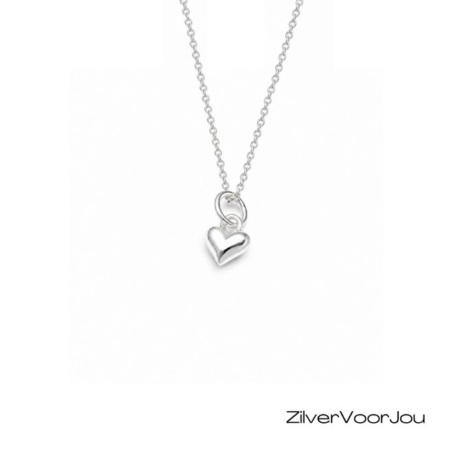 Zilveren hart ketting