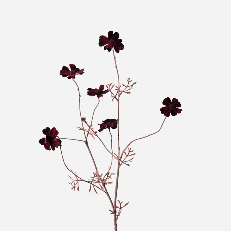 Kunststeel Margriet met paarse zijden bloemen is een kunststeel met een natuurgetrouwe uitstraling en een lengte van 77 cm.