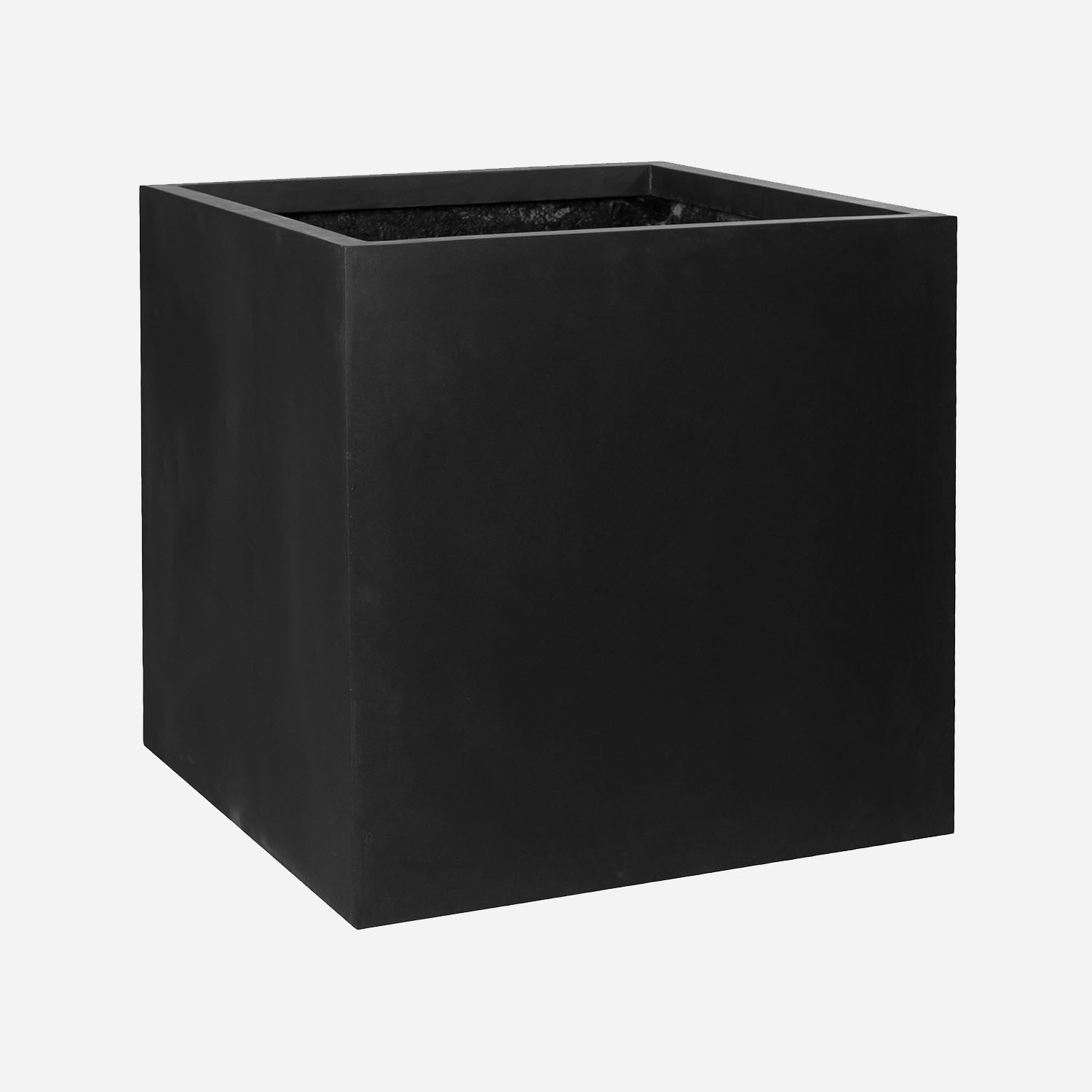 Pottery Pots Fiberstone plantenbak Block zwart (70 x 70 x 70 cm)