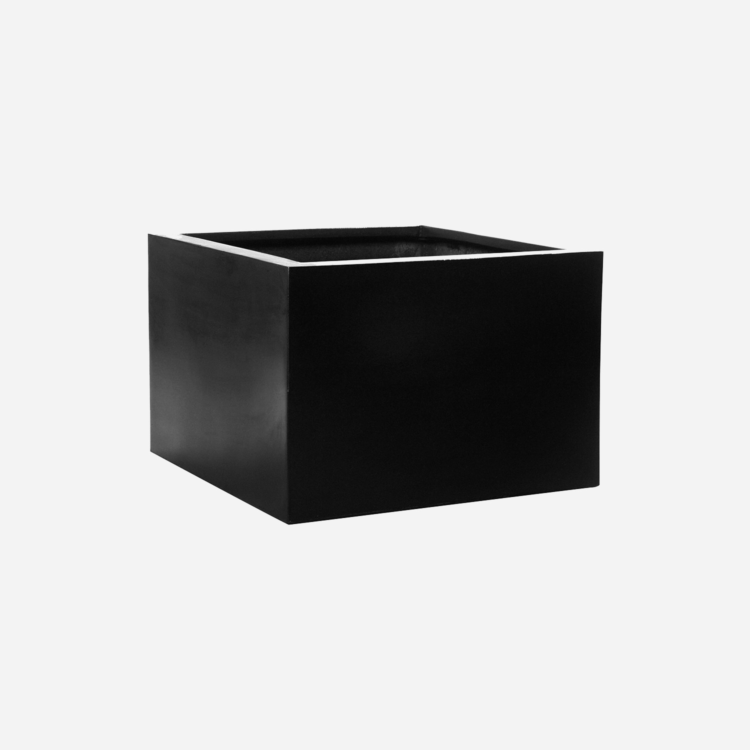 Pottery Pots Fiberstone plantenbak Jumbo middenhoog zwart (90 x 90 x 60 cm)