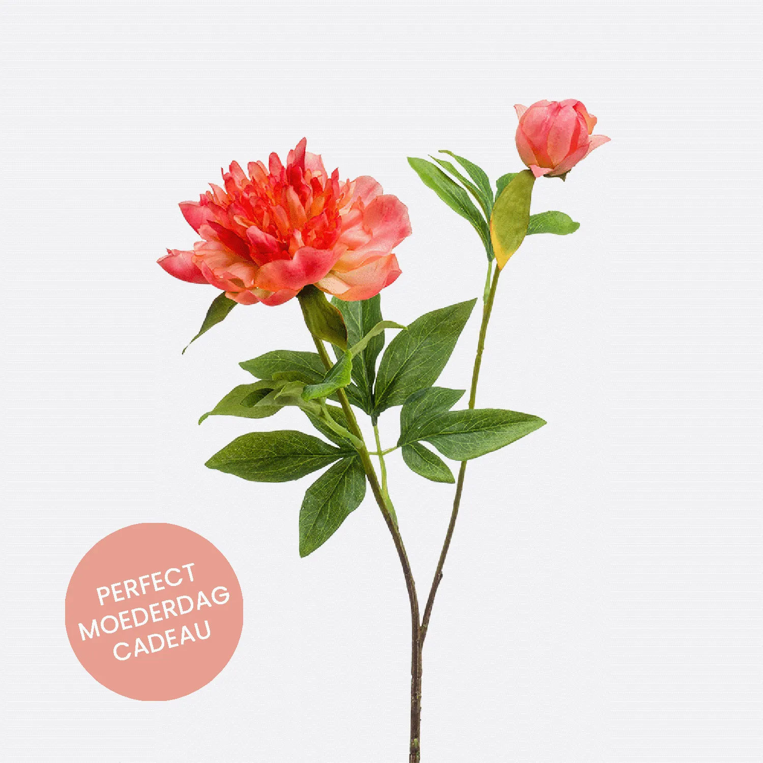 FloraWorks Kunstbloem Pioenroos oranje (73 cm)