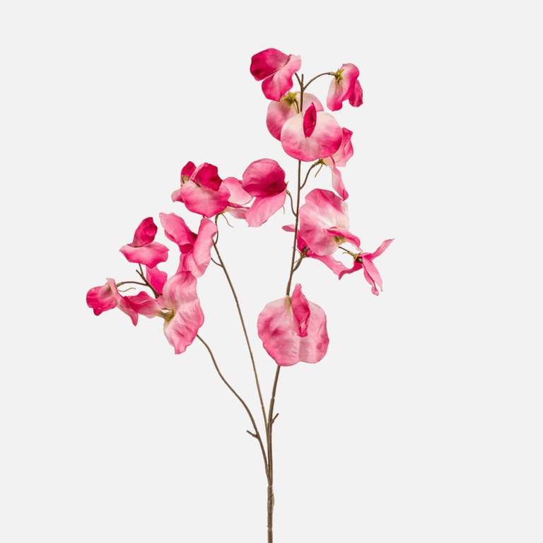 Kunststeel Lathyrus met roze zijden bloemen is een kunststeel met een natuurgetrouwe uitstraling en een lengte van 75 cm.