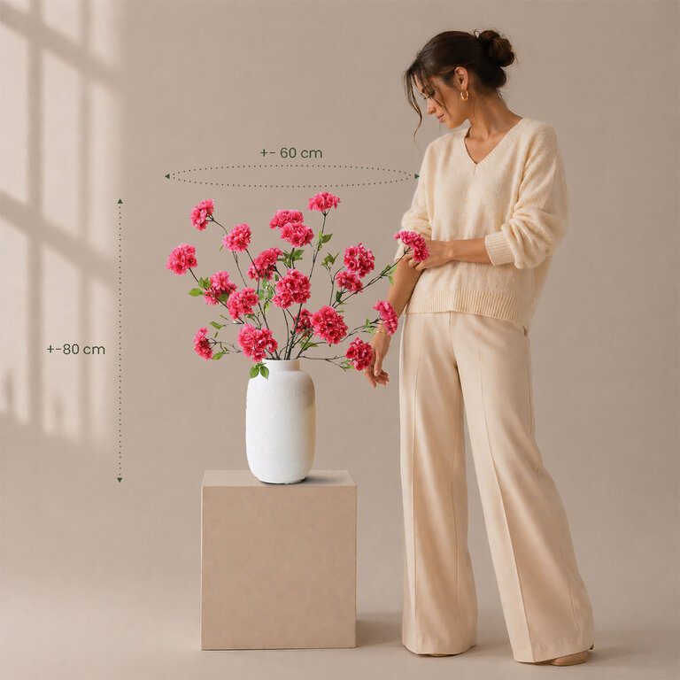 Zijden bloemen boeket Luna Rose is een luchtig boeket met roze bloesem.